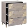 Vitrina Gris y dorado 60 x 33.5 x 75 cm Madera maciza de Mango