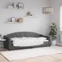 Sofá cama tela gris oscuro 80x200 cm