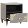 Armario de Noche Gris 40 x 33 x 46 cm madera maciza de mango