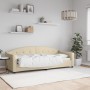 Sofá cama tela color crema 80x200 cm