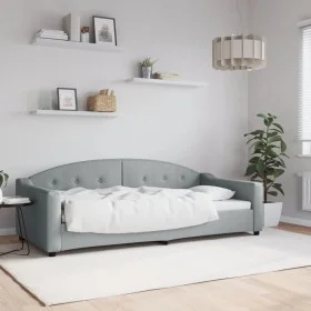 Light gray fabric sofa bed 90x200 cm by vidaXL, Beds and slatted bases - Ref: Foro24-354183, Price: 188,91 €, Discount: %