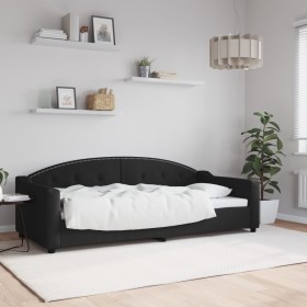 Black fabric sofa bed 90x200 cm by vidaXL, Beds and slatted bases - Ref: Foro24-354185, Price: 192,73 €, Discount: %