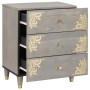 Armario de Noche Gris 50 x 33 x 62 cm madera maciza de mango