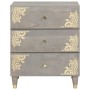 Armario de Noche Gris 50 x 33 x 62 cm madera maciza de mango