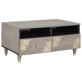 Mesa de Café Gris 80 x 54 x 40 cm madera maciza de mango