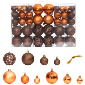 Bolas de Navidad 100 unidades marrón 3 / 4 / 6 cm