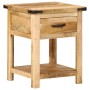 Mesita de noche madera maciza de mango 40x40x50 cm