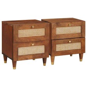 Mesas de noche con cajón 2 pcs 40 x 33.5 x 46 cm Mesas de noche con cajón 2 pcs 40 x 33.5 x 46 cm