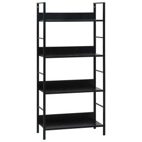 Estantería de 4 niveles madera ingeniería negro 60x27,6x124,5cm