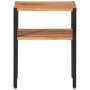Mesa auxiliar de madera maciza acacia y hierro 35x35x45 cm