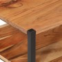 Mesa auxiliar de madera maciza acacia y hierro 35x35x45 cm