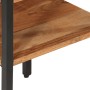 Mesa auxiliar de madera maciza acacia y hierro 35x35x45 cm