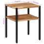 Mesa auxiliar de madera maciza acacia y hierro 35x35x45 cm