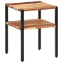 Mesa auxiliar de madera maciza acacia y hierro 35x35x45 cm