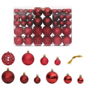 Bolas de Navidad 100 unidades rojo tinto 3 / 4 / 6 cm