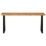 Banco con borde natural de madera de acacia maciza 105 cm