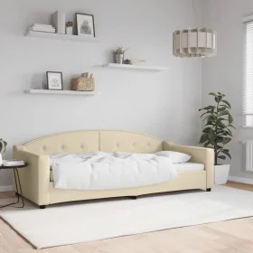 Cream fabric sofa bed 90x200 cm by vidaXL, Beds and slatted bases - Ref: Foro24-354187, Price: 183,64 €, Discount: %