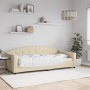 Sofá cama tela color crema 90x200 cm
