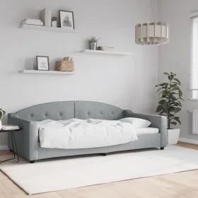 Light gray fabric sofa bed 100x200 cm by vidaXL, Beds and slatted bases - Ref: Foro24-354188, Price: 201,42 €, Discount: %
