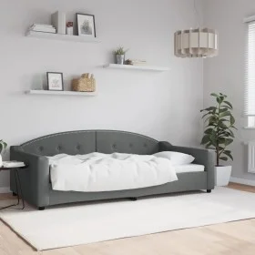 Dark gray fabric sofa bed 100x200 cm by vidaXL, Beds and slatted bases - Ref: Foro24-354189, Price: 202,80 €, Discount: %