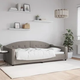 Taupe gray fabric sofa bed 100x200 cm by vidaXL, Beds and slatted bases - Ref: Foro24-354191, Price: 198,55 €, Discount: %