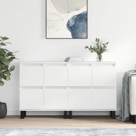 Sideboards 2 Stk. Sperrholz glänzend weiß von vidaXL, Sideboards - Ref: Foro24-3190183, Preis: 186,38 €, Rabatt: %