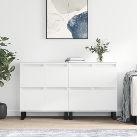 Sideboards 2 Stk. Sperrholz glänzend weiß von vidaXL, Sideboards - Ref: Foro24-3190183, Preis: 189,28 €, Rabatt: %
