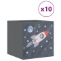 Cajas almacenaje plegables 10 uds no tejida gris 32x32x32 cm