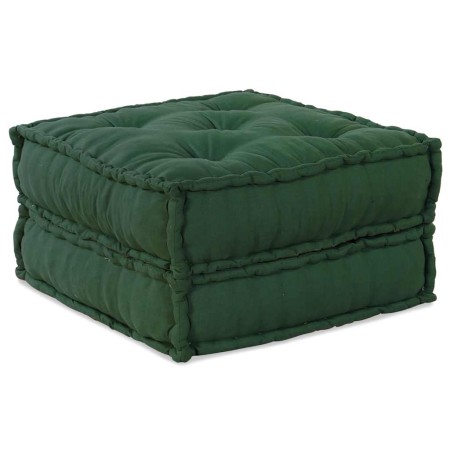 Puff modular de tela verde 70x70x36 cm