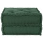 Puff modular de tela verde 70x70x36 cm