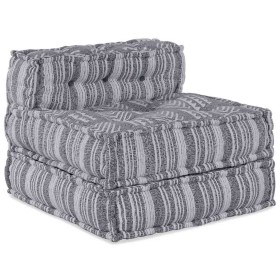 Pouffe Rayado Manual Gris 70 x 70 x 54 cm tela Pouffe Rayado Manual Gris 70 x 70 x 54 cm tela