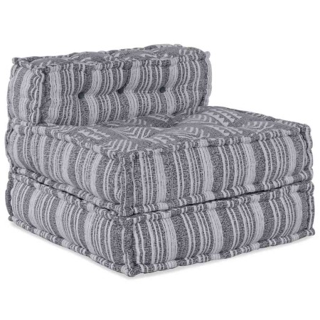 Pouffe Rayado Manual Gris 70 x 70 x 54 cm tela