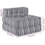 Pouffe Rayado Manual Gris 70 x 70 x 54 cm tela