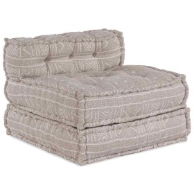 Pouffe Geométrico Manual Marrón claro 70 x 70 x 54 cm tela Pouffe Geométrico Manual Marrón claro 70 x 70 x 54 cm tela