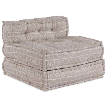 Pouffe Geométrico Manual Marrón claro 70 x 70 x 54 cm tela