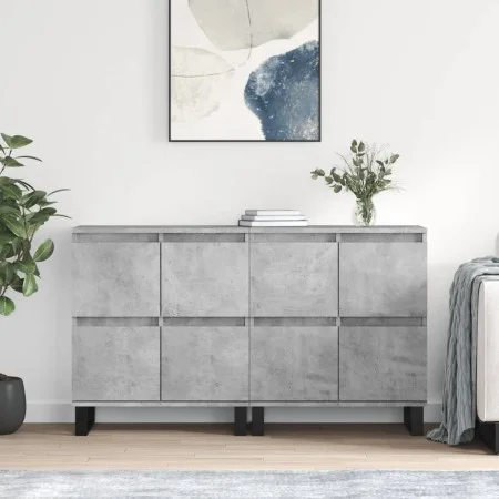 Aparadores 2 uds madera contrachapada gris hormigón de vidaXL, Aparadores - Ref: Foro24-3190185, Precio: 155,47 €, Descuento: %