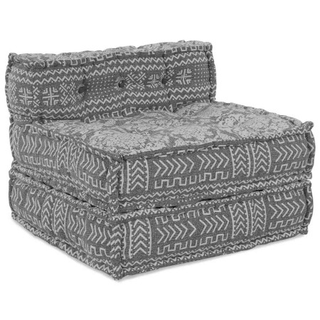 Pouffe Geométrico Manual Gris claro 70 x 70 x 54 cm tela