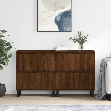 2 Stück Sideboards Sperrholz braune Eiche von vidaXL, Sideboards - Ref: Foro24-3190188, Preis: 177,04 €, Rabatt: %