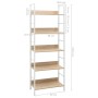 Estantería de 5 niveles madera ingeniería roble 60x27,6x158,5cm