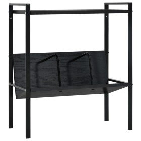 Estantería de 2 niveles madera de ingeniería negro 52x28x59 cm