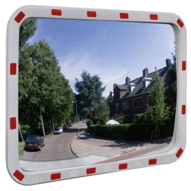 Espejo de tráfico convexo rectangular con reflectores 60 x 80cm