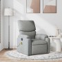 Sillón reclinable de masaje de tela gris claro