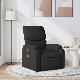 Sillón reclinable de masaje de tela negro