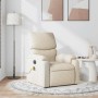 Sillón de masaje reclinable de tela crema