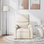 Sillón de masaje reclinable de tela crema