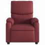 Sillón reclinable de cuero sintético rojo tinto