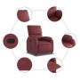 Sillón reclinable de cuero sintético rojo tinto