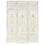 Screen 3 panels hand carved white mango wood 120x165 cm by vidaXL, Room dividers - Ref: Foro24-285330, Price: 173,73 €, Disco...