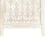 Biombo 3 paneles tallado a mano madera mango blanco 120x165 cm