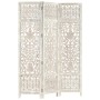 Screen 3 panels hand carved white mango wood 120x165 cm by vidaXL, Room dividers - Ref: Foro24-285330, Price: 180,99 €, Disco...
